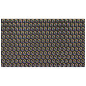 フェスティバル数々の色の黒い円 テーブルクロス (正面(横))