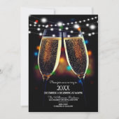 フェスティバル新年のイブパーティの招待状 招待状 (正面)