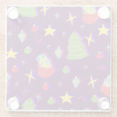 フェスティバル新年クリスマスパターン ガラスコースター (裏面)