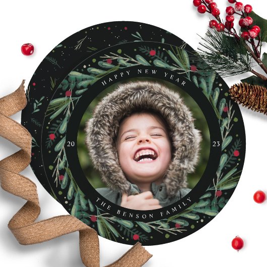 フェスティバル新年リース葉ズベリーラウンドカード シーズンカード