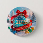 フェスティバル新年2026休日 缶バッジ (正面)