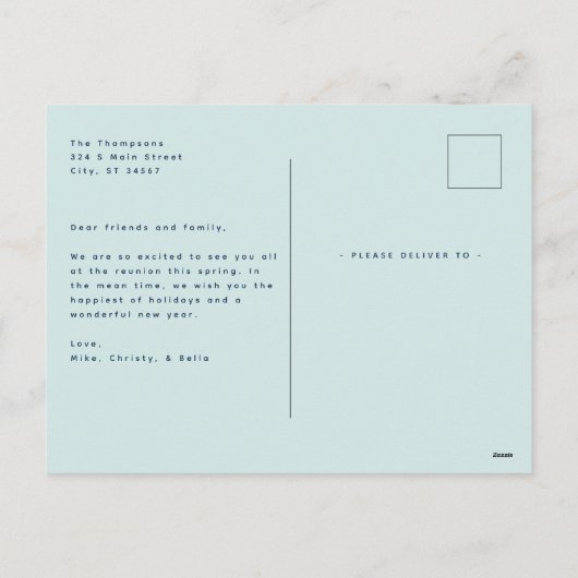 フェスティバル明るいカラフルフォトホリデー葉書 シーズンポストカード (裏面)