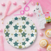 フェスティバル星模様 ペーパープレート (パーティー)