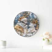 フェスティバル時計とサンタとトナカイ ラージ壁時計 (ホーム)