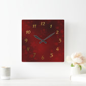 フェスティバル時計の上の繊細なアジアの小さな花 スクエア壁時計 (ホーム)