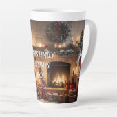 フェスティバル暖炉 – クリスマスツリー魔法! カフェラテマグ (右アングル)