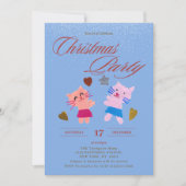 フェスティバル書道猫ブルークリスマスパーティー 招待状 (正面)