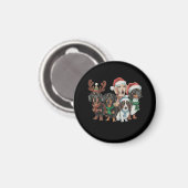 フェスティバル服を着た4匹のダシュント犬 マグネット (正面/裏面)