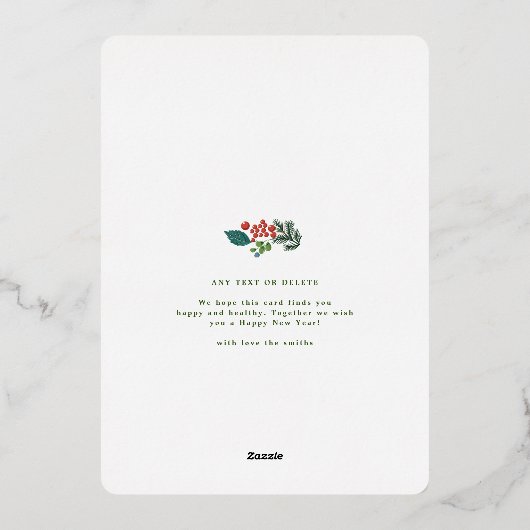 フェスティバル果実伝統的金ゴールドフレームHAPPIEST 箔シーズンカード (裏面)