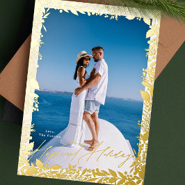 フェスティバル果実伝統的金ゴールドフレームHAPPIEST 箔シーズンカード