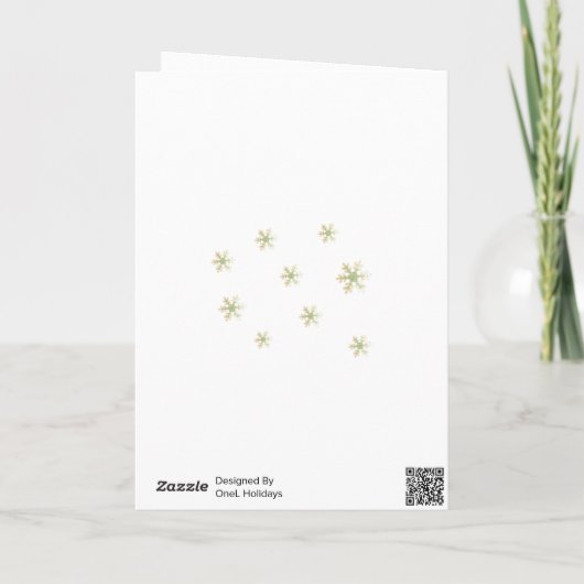 フェスティバル柔らかい雪片メリークリスマススクリプト シーズンカード (裏面)