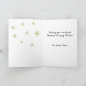 フェスティバル柔らかい雪片メリークリスマススクリプト シーズンカード (内部)