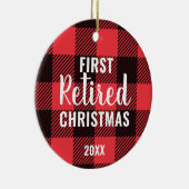 フェスティバル格子状パーソナライズされた初めてのクリスマス退職した セラミックオーナメント (右)