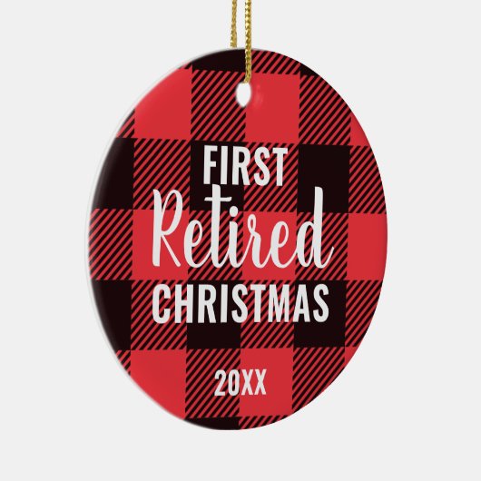 フェスティバル格子状パーソナライズされた初めてのクリスマス退職した セラミックオーナメント (右)