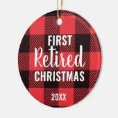 フェスティバル格子状パーソナライズされた初めてのクリスマス退職した セラミックオーナメント (左)
