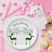 フェスティバル格子縞トナカイ ペーパープレート (パーティー)