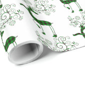 フェスティバル格子縞トナカイ ラッピングペーパー (ロールコーナー)