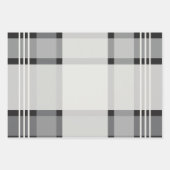 フェスティバル格子赤緑グレークリスマスギフト ラッピングペーパーシート (正面3)