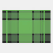 フェスティバル格子赤緑グレークリスマスギフト ラッピングペーパーシート (正面2)