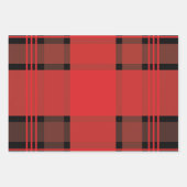 フェスティバル格子赤緑グレークリスマスギフト ラッピングペーパーシート (正面)