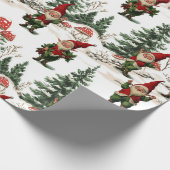 フェスティバル格言とマッシュルームウッドランドクリスマス ラッピングペーパー (角)