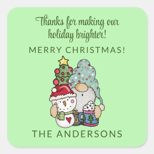 フェスティバル格言メリークリスマスパーティーの好意 スクエアシール (正面)