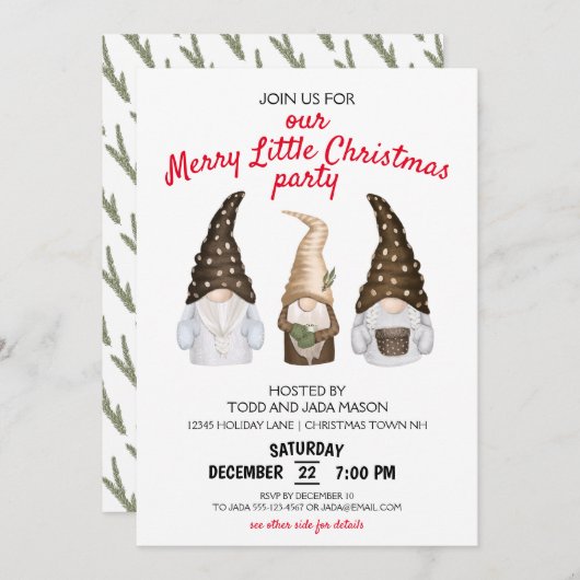 フェスティバル格言メリーリトルクリスマスパーティー 招待状 (正面/裏面)