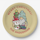 フェスティバル格言雪だるまクリスマス ペーパープレート (正面)