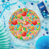 フェスティバル棒つきキャンデーキャンディモダンクリスマスホリデー ペーパープレート (パーティー)