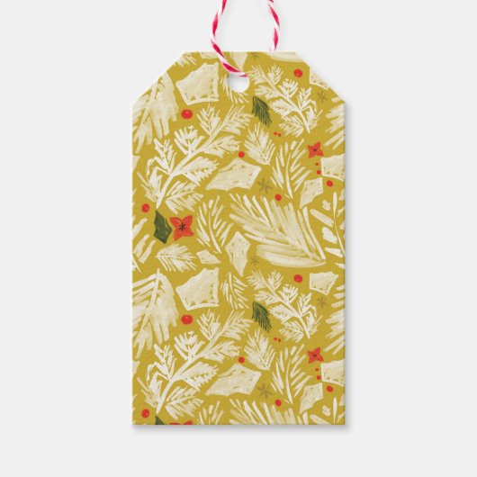 フェスティバル植物性クリスマスギフトタグ ギフトタグ (正面)