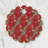 フェスティバル植物性フローラクリスマス伝統的レッド フェイバータグ (裏面)