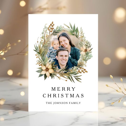 フェスティバル植物性リースフォトクリスマス シーズンカード