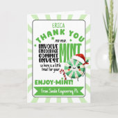 フェスティバル楽しむミントホリデーカード付き名前をカスタムする サンキューカード (正面)