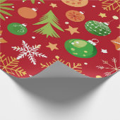 フェスティバル模様クリスマスオーナメント ラッピングペーパー (角)