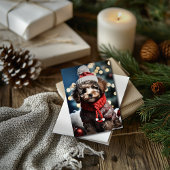 フェスティバル毛皮の友人かわいいクリスマスポストカード シーズンカード