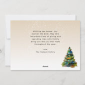 フェスティバル水彩クリスマスツリーの芸術的写真 シーズンカード (裏面)