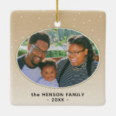 フェスティバル水彩クリスマスツリーの芸術的写真 セラミックオーナメント (裏面)