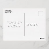 フェスティバル水彩クリスマスツリー芸術的金ゴールド 箔シーズンポストカード (裏面)