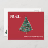 フェスティバル水彩クリスマスツリー ポストカード (正面/裏面)