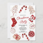 フェスティバル水彩クリスマスパーティー 招待状 (正面)