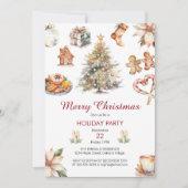 フェスティバル水彩クリスマスパーティー 招待状 (正面)