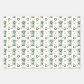 フェスティバル水彩ピンク、ブルー、ネイビーのフロントドア ラッピングペーパーシート (正面3)