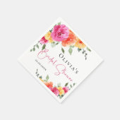 フェスティバル水彩ブライトフラワーズブライダルシャワー スタンダードカクテルナプキン (角)