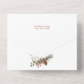 フェスティバル水彩ホリデーフローラ付き/スクリプトと写真 オールインワン招待状 (裏面)