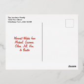 フェスティバル水彩ランプポストクリスマス 箔シーズンポストカード (裏面)