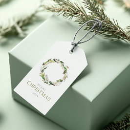 フェスティバル水彩リースラベル ギフトタグ