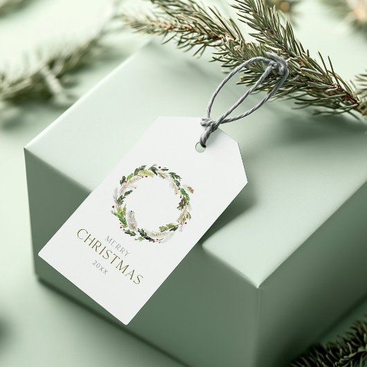 フェスティバル水彩リースラベル ギフトタグ
