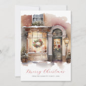 フェスティバル水彩写真メリークリスマス シーズンカード (正面)