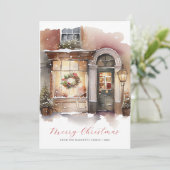 フェスティバル水彩写真メリークリスマス シーズンカード (スタンド正面)