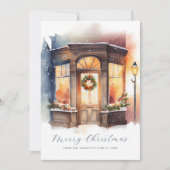 フェスティバル水彩写真メリークリスマス シーズンカード (正面)